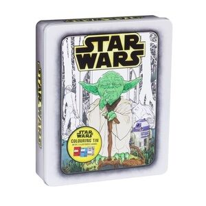 4/$25 NIB Star Wars Coloring Tin Lucas Film Colouring Books Yoda Luke Skywalker